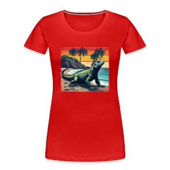 Eidechsen Reptilien Inseln - Frauen Premium Bio T-Shirt - Rot - Vorne - Mia (176cm)