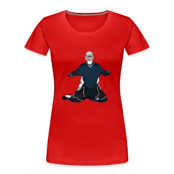 Tormann Goalkeeper - Frauen Premium Bio T-Shirt - Rot - Vorne - Mia (176cm)