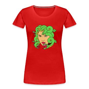 Antiker Gott Griechische Medussa Mythologie - Frauen Premium Bio T-Shirt - Rot - Vorne - Mia (176cm)