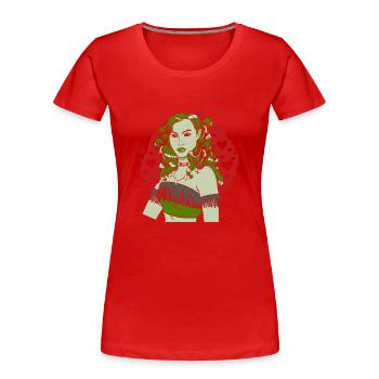 Antiker Gott Griechische Medussa Mythologie - Frauen Premium Bio T-Shirt - Rot - Vorne - Mia (176cm)