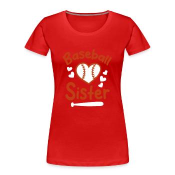 Baseball Sports Baseball Player Pitcher Catcher USA - Women's Premium Organic T-Shirt - red - Front - Mia (176cm)