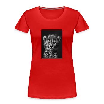 Cheetah Geparde Gepard - Frauen Premium Bio T-Shirt - Rot - Vorne - Mia (176cm)