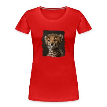 Cheetah Geparde Gepard - Frauen Premium Bio T-Shirt - Rot - Vorne - Mia (176cm)