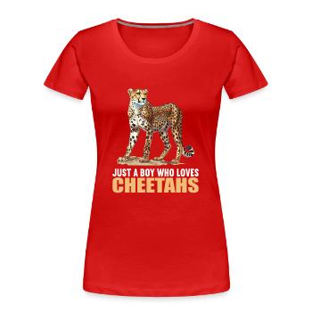 Cheetah Geparde Gepard - Frauen Premium Bio T-Shirt - Rot - Vorne - Mia (176cm)