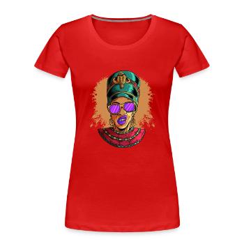 Hieroglyphen König Tut Ägyptische Mythologie - Frauen Premium Bio T-Shirt - Rot - Vorne - Mia (176cm)