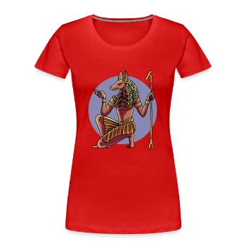 Hiéroglyphes Roi Tut Mythologie égyptienne - T-shirt bio Premium Femme - rouge - Devant - Mia (176cm)