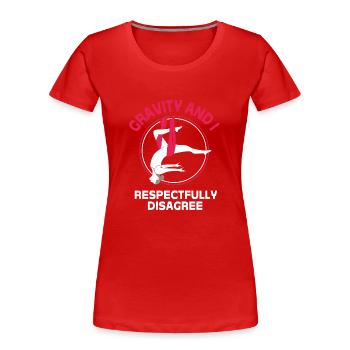 Aerial Yoga Air Yoga - Frauen Premium Bio T-Shirt - Rot - Vorne - Mia (176cm)