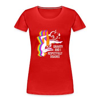 Aerial Yoga Air Yoga - Frauen Premium Bio T-Shirt - Rot - Vorne - Mia (176cm)