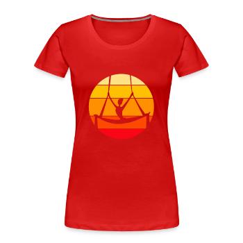 Aerial Yoga Air Yoga - Frauen Premium Bio T-Shirt - Rot - Vorne - Mia (176cm)