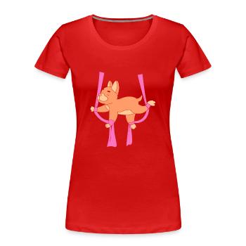 Aerial Yoga Air Yoga - Frauen Premium Bio T-Shirt - Rot - Vorne - Mia (176cm)