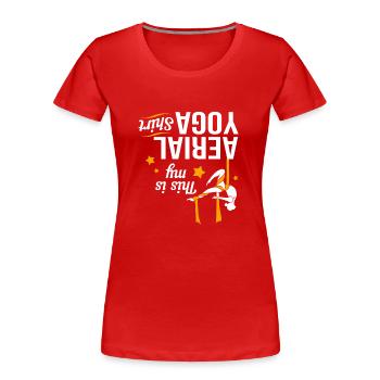 Aerial Yoga Air Yoga - Frauen Premium Bio T-Shirt - Rot - Vorne - Mia (176cm)