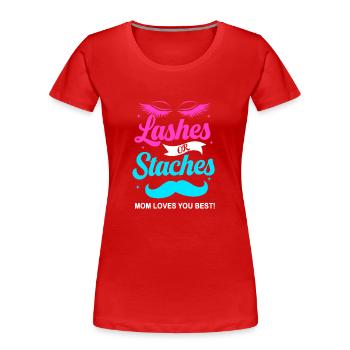 Weihnachten Gender Reveal Neugeborenes Babysprüche - Frauen Premium Bio T-Shirt - Rot - Vorne - Mia (176cm)