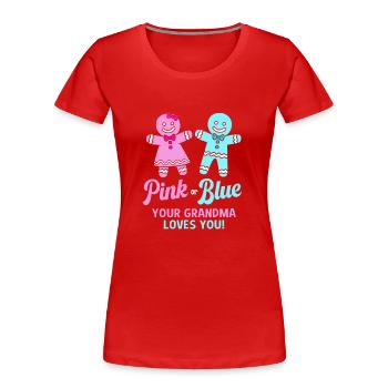Weihnachten Gender Reveal Neugeborenes Babysprüche - Frauen Premium Bio T-Shirt - Rot - Vorne - Mia (176cm)