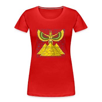 Hieroglyphen König Tut Ägyptische Mythologie - Frauen Premium Bio T-Shirt - Rot - Vorne - Mia (176cm)