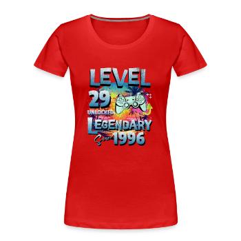 Level 29 Freigeschaltet seit 1982 Geburtstag - Frauen Premium Bio T-Shirt - Rot - Vorne - Mia (176cm)