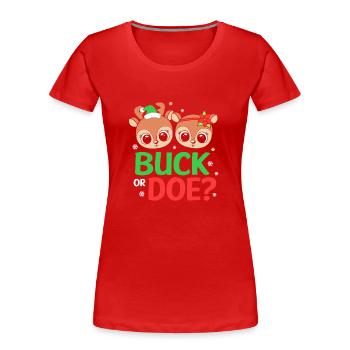Weihnachten Gender Reveal Neugeborenes Babysprüche - Frauen Premium Bio T-Shirt - Rot - Vorne - Mia (176cm)