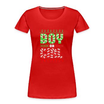 Weihnachten Gender Reveal Neugeborenes Babysprüche - Frauen Premium Bio T-Shirt - Rot - Vorne - Mia (176cm)
