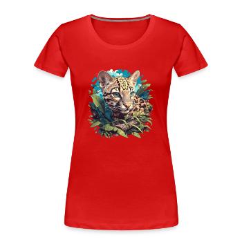 Ocelots Ocelot - T-shirt bio Premium Femme - rouge - Devant - Mia (176cm)