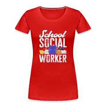 School social workers: Valuable support for - Women's Premium Organic T-Shirt - red - Front - Mia (176cm)