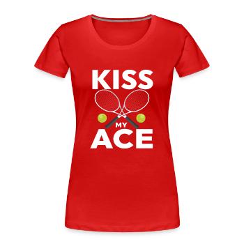 Tennis Player - Women's Premium Organic T-Shirt - red - Front - Mia (176cm)