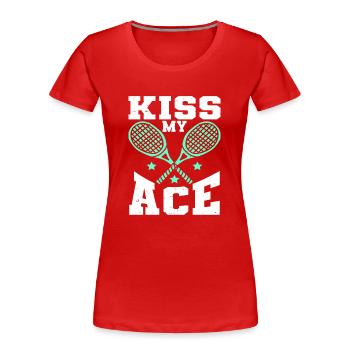 Tennis Player - Women's Premium Organic T-Shirt - red - Front - Mia (176cm)