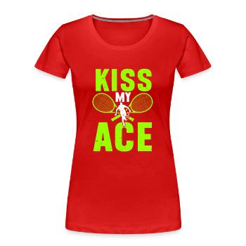 Tennis Player - Women's Premium Organic T-Shirt - red - Front - Mia (176cm)