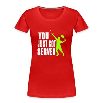 Tennis Player - Women's Premium Organic T-Shirt - red - Front - Mia (176cm)