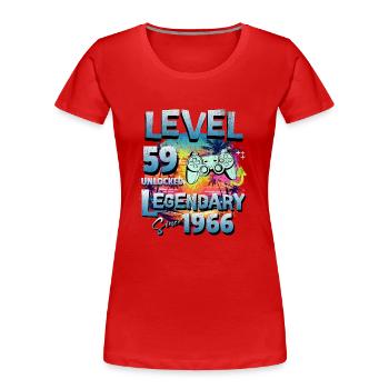 Level 59 Freigeschaltet seit 1982 Geburtstag - Frauen Premium Bio T-Shirt - Rot - Vorne - Mia (176cm)