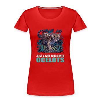 Ocelots Ocelot - T-shirt bio Premium Femme - rouge - Devant - Mia (176cm)