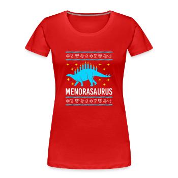 Hanoucca - T-shirt bio Premium Femme - rouge - Devant - Mia (176cm)