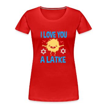 Chanukkah - Frauen Premium Bio T-Shirt - Rot - Vorne - Mia (176cm)