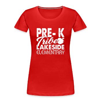 Pre K Teacher Tribe Lakeside Elementary - Women's Premium Organic T-Shirt - red - Front - Mia (176cm)