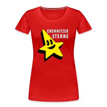 LA FIÈVRE DES ÉTOILES DE CHEMNITZ - T-shirt bio Premium Femme - rouge - Devant - Mia (176cm)