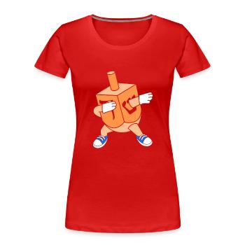Hanoucca - T-shirt bio Premium Femme - rouge - Devant - Mia (176cm)