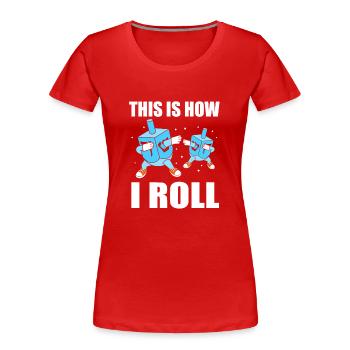 Chanukkah - Frauen Premium Bio T-Shirt - Rot - Vorne - Mia (176cm)