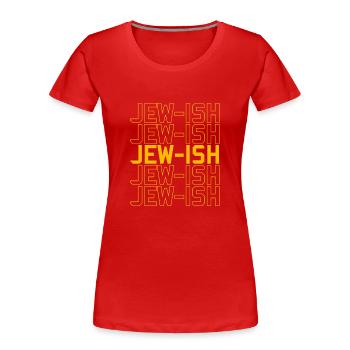 Hanoucca - T-shirt bio Premium Femme - rouge - Devant - Mia (176cm)