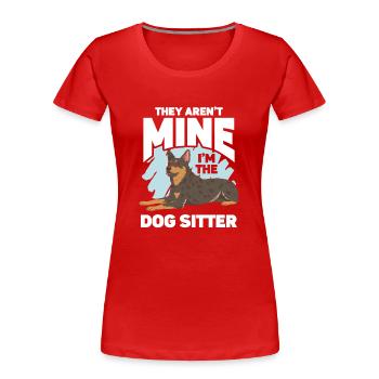 Dog Walker Gardien d’animaux professionnel Promenade de chien - T-shirt bio Premium Femme - rouge - Devant - Mia (176cm)