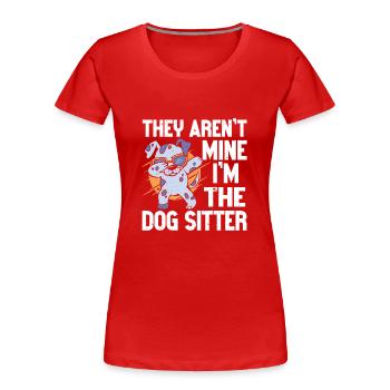 Dog Walker Gardien d’animaux professionnel Promenade de chien - T-shirt bio Premium Femme - rouge - Devant - Mia (176cm)