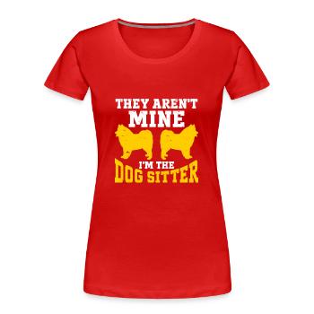 Dog Walker Gardien d’animaux professionnel Promenade de chien - T-shirt bio Premium Femme - rouge - Devant - Mia (176cm)