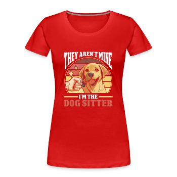Dog Walker Gardien d’animaux professionnel Promenade de chien - T-shirt bio Premium Femme - rouge - Devant - Mia (176cm)