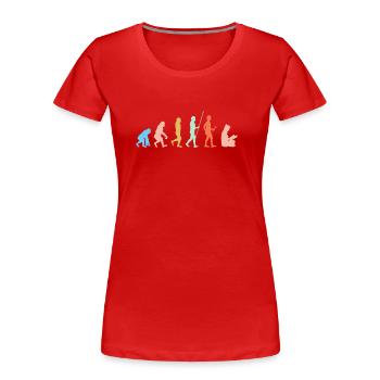 Buch Bücher Bibliothek Literatur Lesen Read Books - Frauen Premium Bio T-Shirt - Rot - Vorne - Mia (176cm)