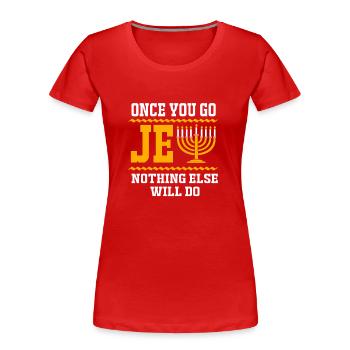 Chanukkah - Frauen Premium Bio T-Shirt - Rot - Vorne - Mia (176cm)