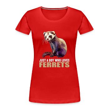 Ferret Frettchen - Frauen Premium Bio T-Shirt - Rot - Vorne - Mia (176cm)