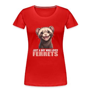 Ferret Frettchen - Frauen Premium Bio T-Shirt - Rot - Vorne - Mia (176cm)