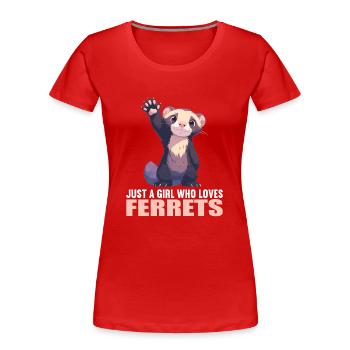 Ferret Frettchen - Frauen Premium Bio T-Shirt - Rot - Vorne - Mia (176cm)