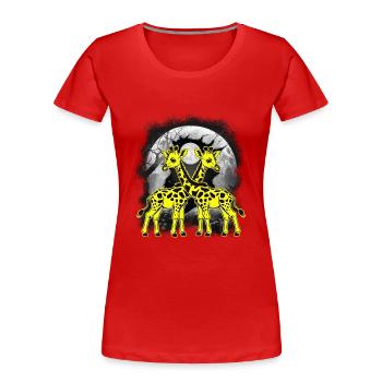 mystisch Giraffe Giraffen Kind Kinder Baby - Frauen Premium Bio T-Shirt - Rot - Vorne - Mia (176cm)