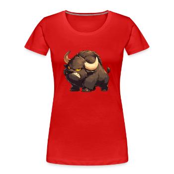 Bisons Bison - Frauen Premium Bio T-Shirt - Rot - Vorne - Mia (176cm)