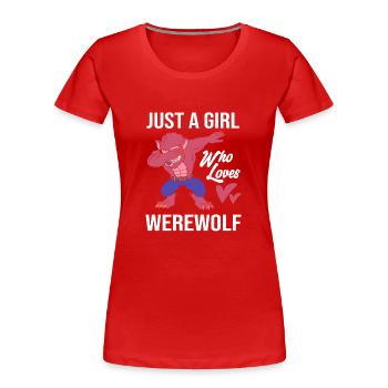 Werwolf - Frauen Premium Bio T-Shirt - Rot - Vorne - Mia (176cm)