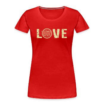 Kamera Liebe Foto Bild Fotografie - Frauen Premium Bio T-Shirt - Rot - Vorne - Mia (176cm)