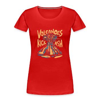 Vulkane sind heiß und beeindruckend - Frauen Premium Bio T-Shirt - Rot - Vorne - Mia (176cm)